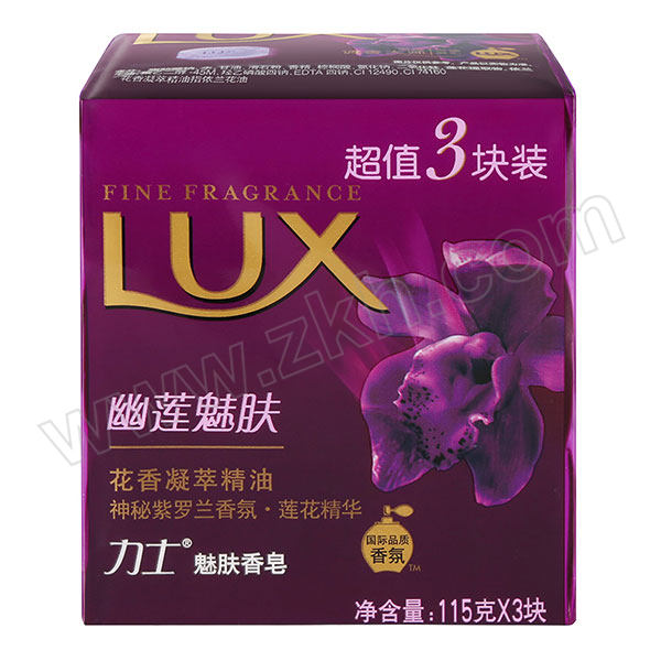 LUX/力士 爽肤香皂幽莲魅肤 6902088319163 115g*3 1组