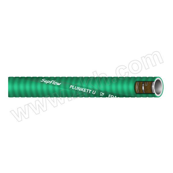 SUPFLOW/赛弗 PLUNKETT U食品级化学品排吸管 A5-006-1500-1M-GRN 内径1-1/2" 壁厚6.5mm 长1m 绿色 UPE+EPDM -0.9~10bar 1卷