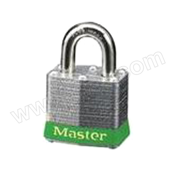 MASTERLOCK/玛斯特锁 钢千层锁 3MKMCNGRN 绿色胶圈 万能钥匙 1把