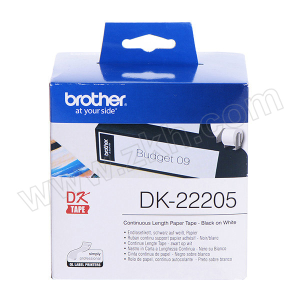 BROTHER/兄弟 DK连续标签 DK-22205 白底黑字 62mm×30.48m 1卷
