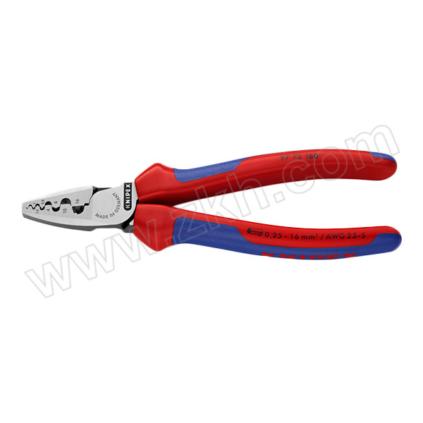 KNIPEX/凯尼派克 套管压接钳 97 72 180 0.25-16.0mm² 1把