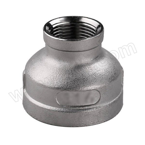 HGPV/鸿冠 304不锈钢异径内丝(管箍) 1/2"×3/8" DN15×DN10 BSPT(ZG)螺纹 1个