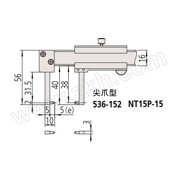 MITUTOYO/三丰 536系列机械尖爪型外凹槽卡尺 536-152 公制 0-150×0.05mm 不代为第三方检测 1把