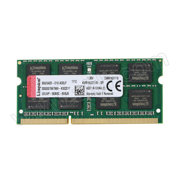 KINGSTON/金士顿 笔记本内存 DDR3 1600 容量8GB 速度DDR3 1600 CL值11 工作电压1.5V 1个