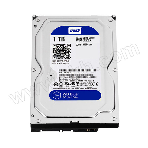 WD/西部数据 硬盘 WD10EZEX 蓝盘 1T 7200转64MB SATA3 1个