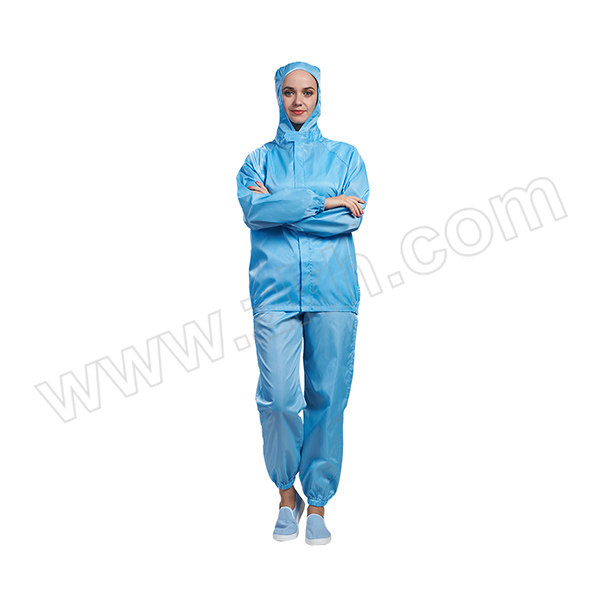 HYJJ/翰洋洁净 连帽防静电分体服 H-1107 M 蓝色 1套