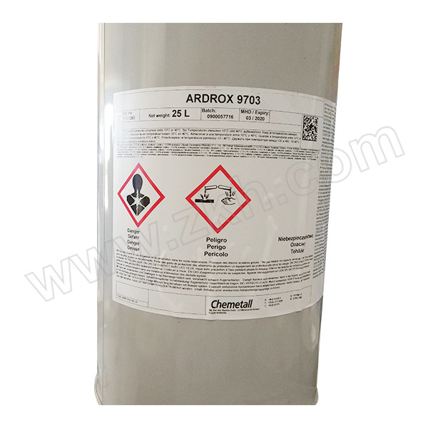 ARDROX 水洗型荧光渗透液 9703 等级2 中级灵敏度 25L 1桶