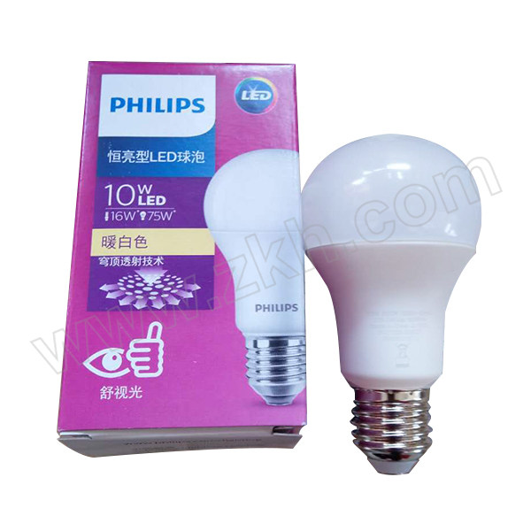 PHILIPS/飞利浦 LED球泡（恒亮型） 10W A60 E27 830 黄光 1000lm 1个