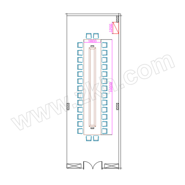 KNS/凯诺士 大会议桌 H-10079 W10000*D1800*H760 1张