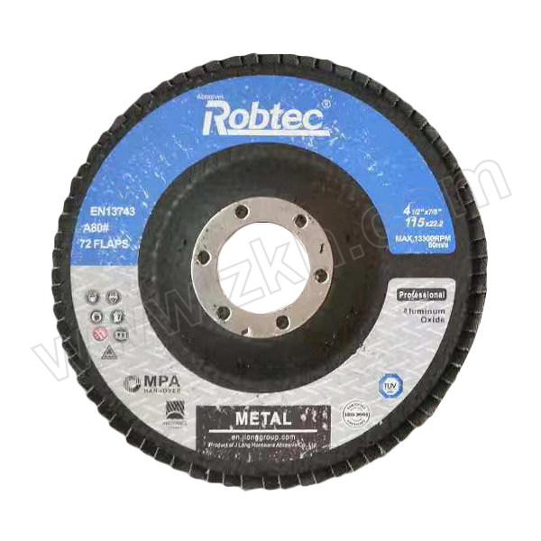 ROBTEC 网基煅烧刚玉百页轮 T27-100×16-80# 22×17 72页 1个