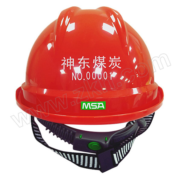 MSA/梅思安 V-Gard500 PE豪华型有孔安全帽 10146614-行业专用 红色 PE帽壳 带孔 一指键帽衬 针织吸汗带 D型下颏带 前标纯白色LOGO 1顶