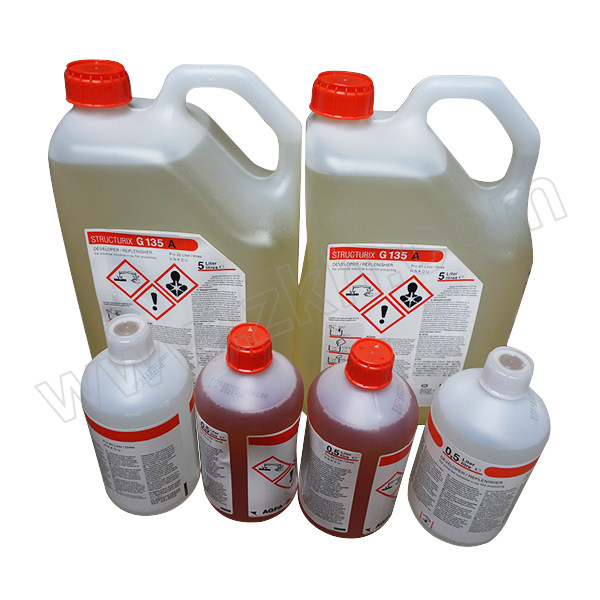 AGFA/爱克发 显影液 G135 含2桶5L A部分的浓缩药液+2桶500ml B部分浓缩药液+2桶500ml C部分浓缩药液 1套