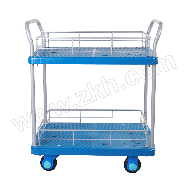 UNI-SILENT/连和 超静系列双层双护栏手推车 (双扶手) PLA150-T2-HL2-D 台面尺寸720×490mm 整体承载150kg 双扶手 1台