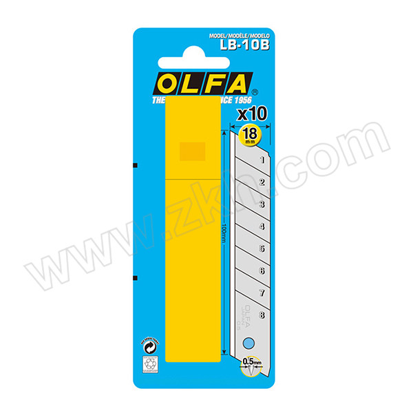 OLFA/爱利华 OLFA重型刃刀片18mm 10片吸塑装/LB-10B LB-10B 1盒