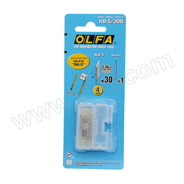 OLFA/爱利华 OLFA细致型笔刀AK-5用替换刀片4mm 
30片吸塑装+1根刻针/KB-5/30B KB-5/30B 1盒