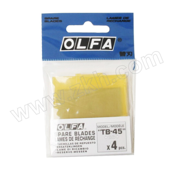 OLFA/爱利华 OLFA刮刀T-45用替换刀片45mm 4片吸塑装/TB-45 TB-45 1盒