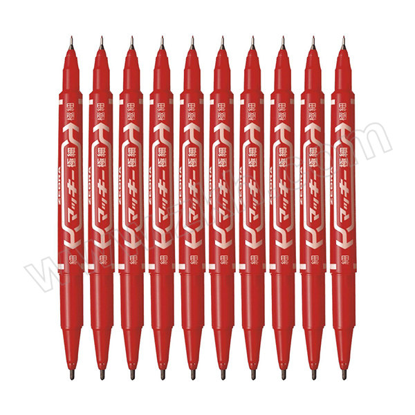 ZEBRA/斑马 小麦奇双头油性记号笔 YYTS5 红色 细头1.0~1.3mm 极细头 0.5mm 100支 1组