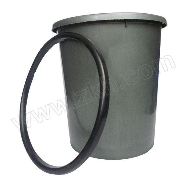 ZIREN/滋仁 扣式圆形垃圾桶 LT-022 φ260×280mm 8L 灰色 1个