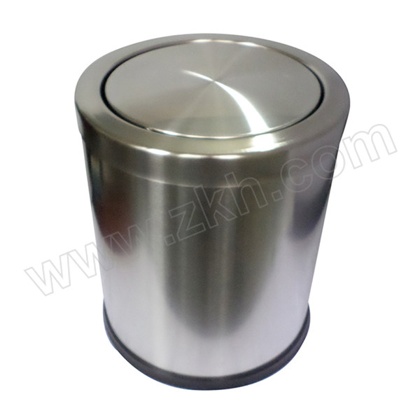 ZIREN/滋仁 不锈钢圆形摇盖式垃圾桶 LT-060 φ255×295mm 6L 不锈钢本色 1个