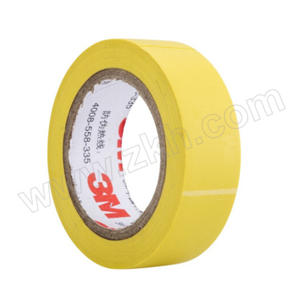 3M PVC电气绝缘胶带-普通型 1500 黄色 18mm×10m×0.13mm 1卷