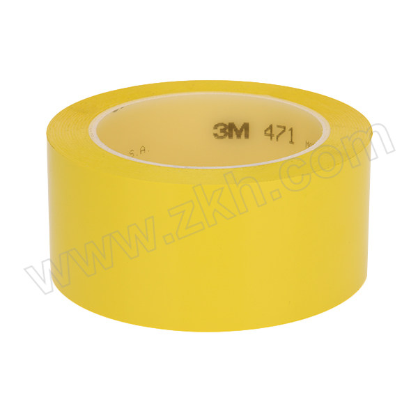 3M PVC标识警示胶带 471 黄色 70mm×33m 1卷