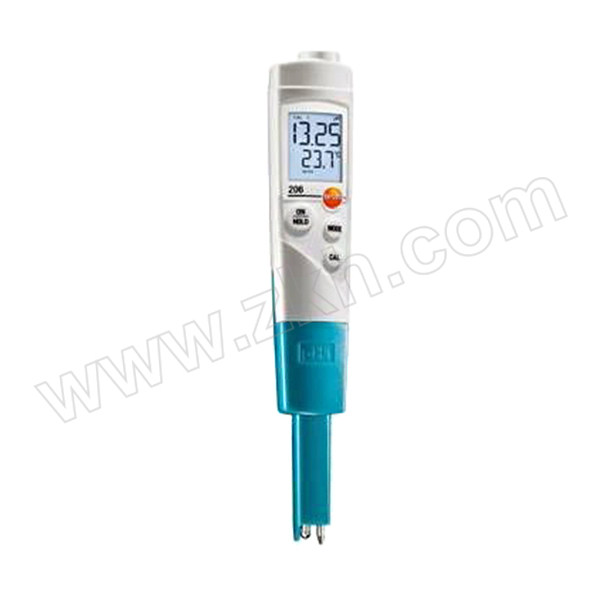 TESTO/德图 pH酸碱度/温度测量仪 testo 206-pH1 配适用于液体测量的pH1探头 包含凝胶存储帽 保护软套和支架 1台