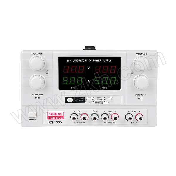 FERTILE/泽丰盛 直流稳定电源 RS1335 0-30V/5A 满功率连续16小时工作 单路 两路 三路 自动串并输出 散热器散热 1台