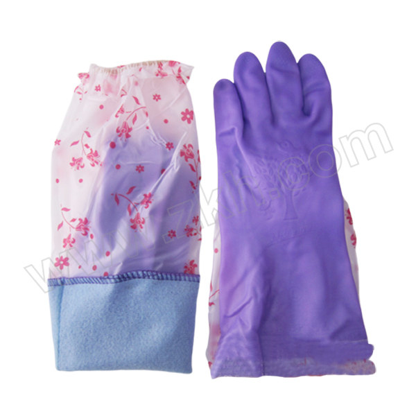 CHUNLEI/春蕾 接袖绒里保暖手套 900-50 均码 紫色 50cm 1副