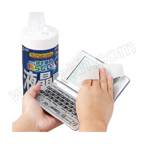 SANWA/山业 液晶屏幕清洁湿纸巾 CD-WT4N-C 蓝色 80抽 1个