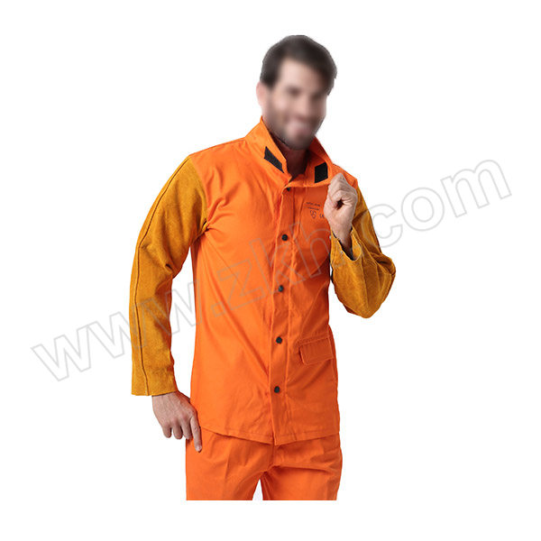 AP/友盟 橙色防火布配金黄色皮袖上身焊服 2630 L 1件