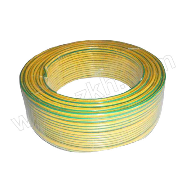 RONDA CABLE/朗达电缆 铜芯聚氯乙烯绝缘软电缆 BV(软/多股)-450/750V-1×1.5 黄绿双色 100m 1卷
