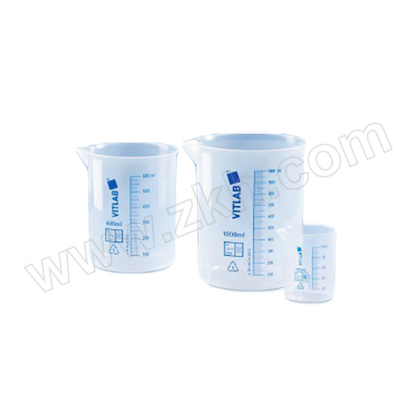 VITLAB PP无柄刻度烧杯 609081 150mL 外径66mm 高度80mm 材质PP 1包
