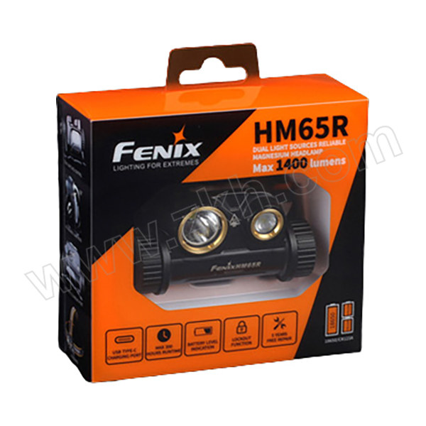 FENIX/菲尼克斯 聚泛双光源镁铝合金头灯18650电池USB直充1400流明 HM65R 含3500毫安电池和充电线 1个