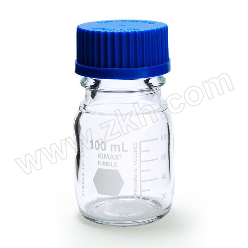 KIMBLE/肯堡 透明玻璃蓝盖试剂瓶 14395-100 100mL 56×105mm 1个