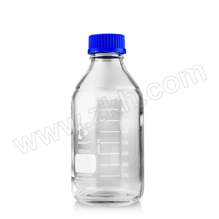 DURAN/杜兰 透明玻璃蓝盖试剂瓶GL45螺口 218015455 1000mL 1个