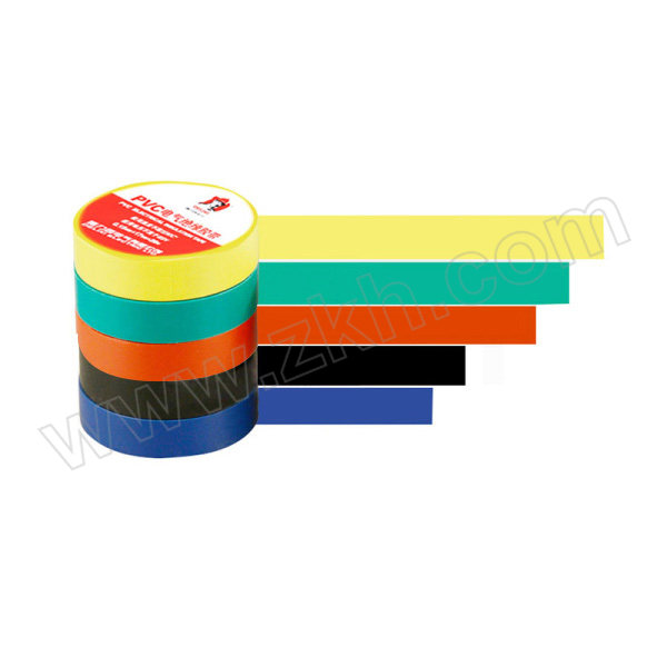 DELIXI/德力西 绝缘胶布 PVC阻燃胶带 0.15mm*17mm*20米 黑红绿蓝黄各40卷 200卷 1箱