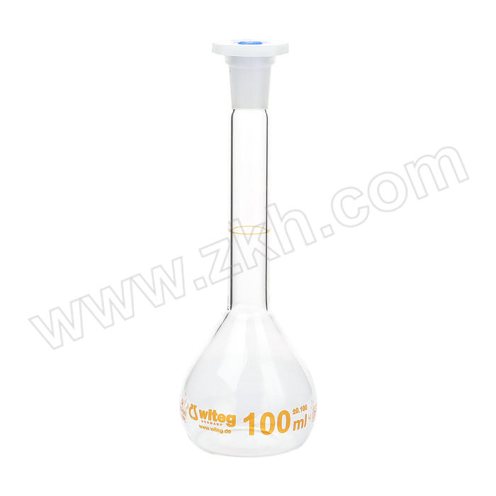 WITEG 透明玻璃容量瓶 3664011 100mL ±0.10mL 1个