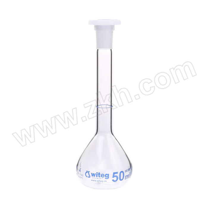 WITEG 透明玻璃容量瓶(蓝标) 3664005BLUSP 50mL ±0.05mL 1个