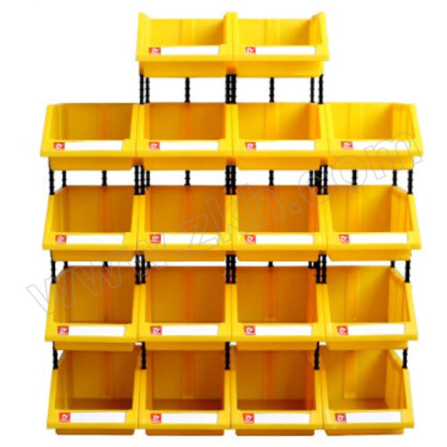 HYSTIC/海斯迪克 HKCC-07系列组合式零件盒 390×255×150mm 外尺寸390×255×150mm 内尺寸350×220×145mm 黄色 1个