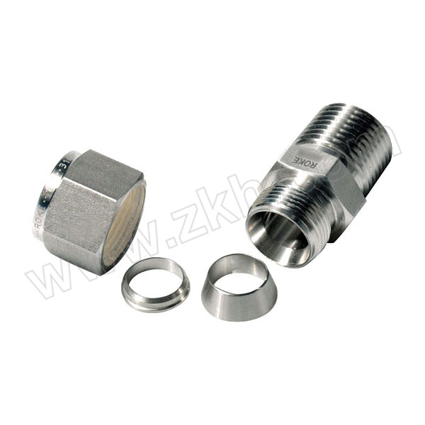 ROKE/洛克 NPT外螺纹直通系列双卡套接头 OD10mmNPT1/4" 1个