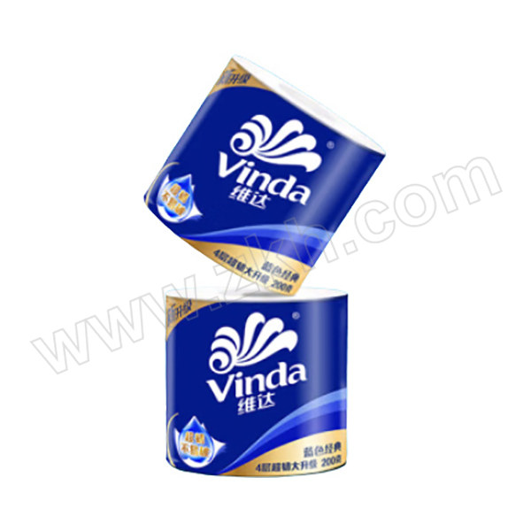 VINDA/维达 蓝色经典卫生纸 V4073 四层 104×138mm 200g×10卷×6提 1件