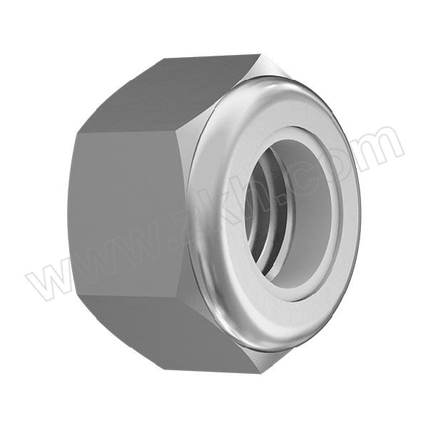 QD/强达螺丝 DIN985 六角头薄型尼龙锁紧螺母 不锈钢304 A2-70 本色 粗牙 M6 1个