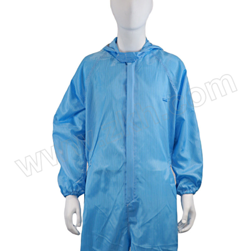 AIWIN 防静电条纹连帽连体服 F3S30 2XL(175) 蓝色 98%聚酯纤维+2%导电纤维 5mm条纹 EV 1件