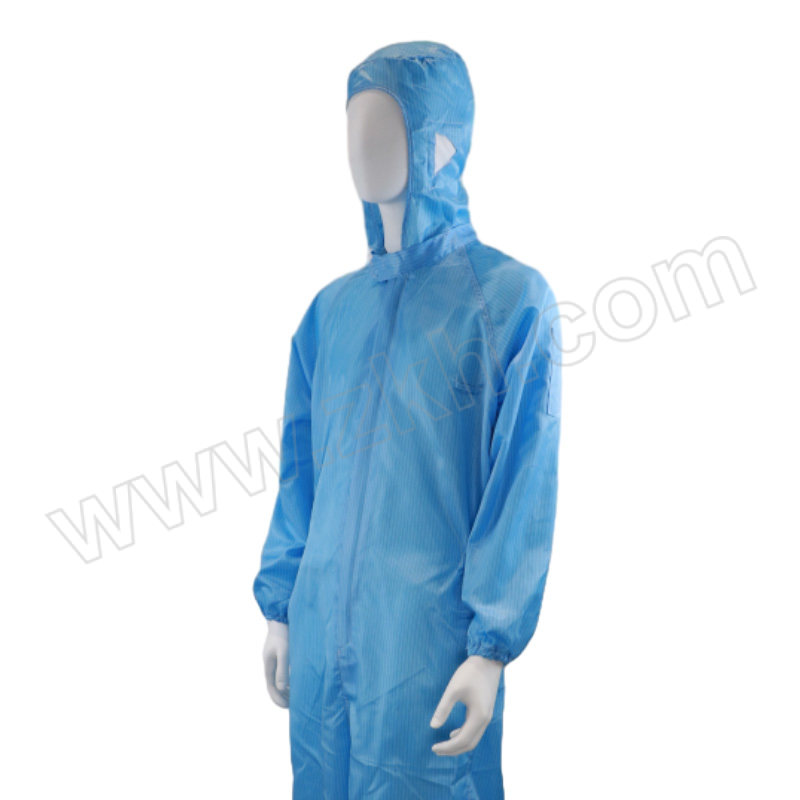 AIWIN 防静电条纹连帽连体服 F3S30 2XL(175) 蓝色 98%聚酯纤维+2%导电纤维 5mm条纹 EV 1件
