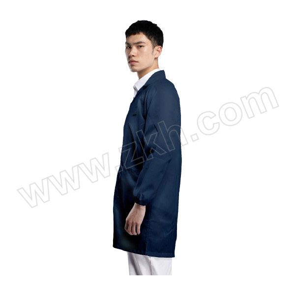 AIWIN 防静电条纹大褂 F3S10 XL 藏青色 98%聚酯纤维+2%导电纤维 5mm条纹 EV 1件
