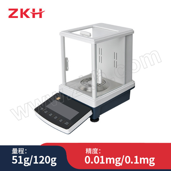 ZKH/震坤行 CEB-N系列半微量十万分之一天平 ZCEB1055N 双量程 内校 含砝码 最大量程51g 精度0.01mg 最大量程120g 精度0.1mg 1台