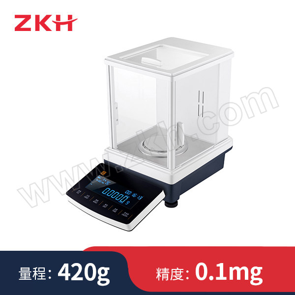 ZKH/震坤行 CEB系列万分之一分析天平 ZCEB424 最大量程420g 精度0.1mg 外校 含砝码 1台