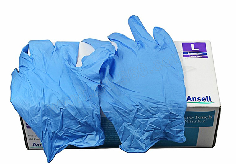 ansell/安思尔 micro-touch nitratex一次性蓝色丁腈手套 4474 尺码:l